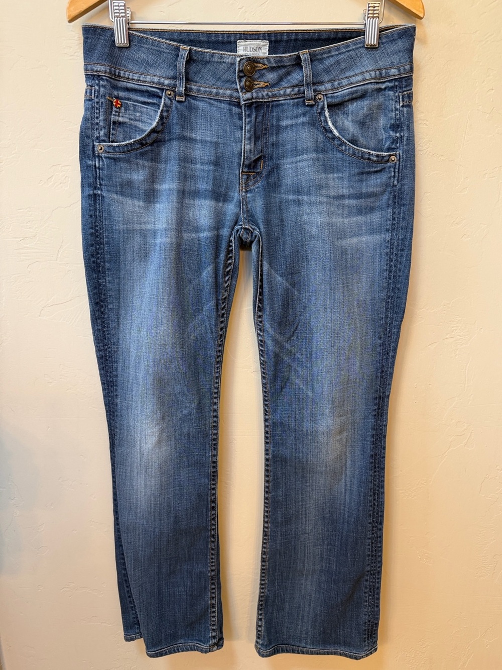 Hudson Made in USA Bootcut Jeans Flap Pockets Medium Wash Womens Size 29